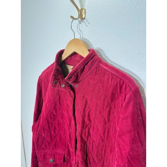 Eddie Bauer Vintage Jacket sz XL Quilted Magenta corduroy chore coat barn coat - Picture 3 of 4